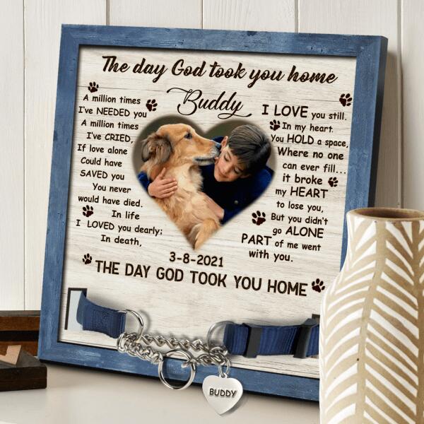The Day God Took You Home, Personalized Pet Memorial Sign, Unique Gift For Pet Loss