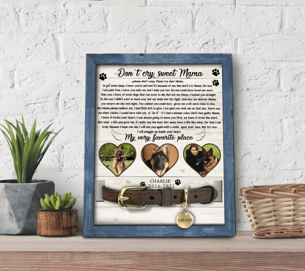Don't Cry Sweet Mama, Personalized Pet Memorial Sign, Pet Loss Gift
