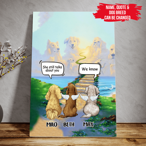 Personalized Dog Memorial Canvas, Gift For Pet Loss