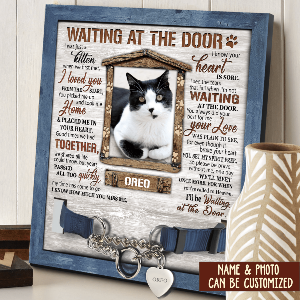 Waiting At The Door Personalized Pet Memorial Sign