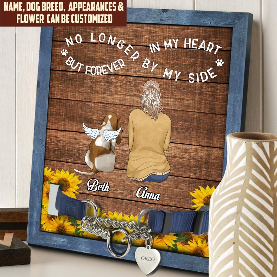 No Longer By My Side But Forever In My Heart Personalized Pet Memorial Sign, Unique Pet Loss Gift