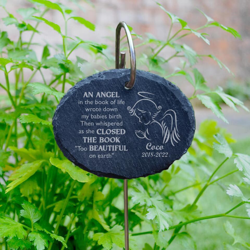 Personalized Slate Plaque Baby / Baby loss / Adult Loss / Oval Memorial Plaque / Bereavement Gift / Garden Memorial