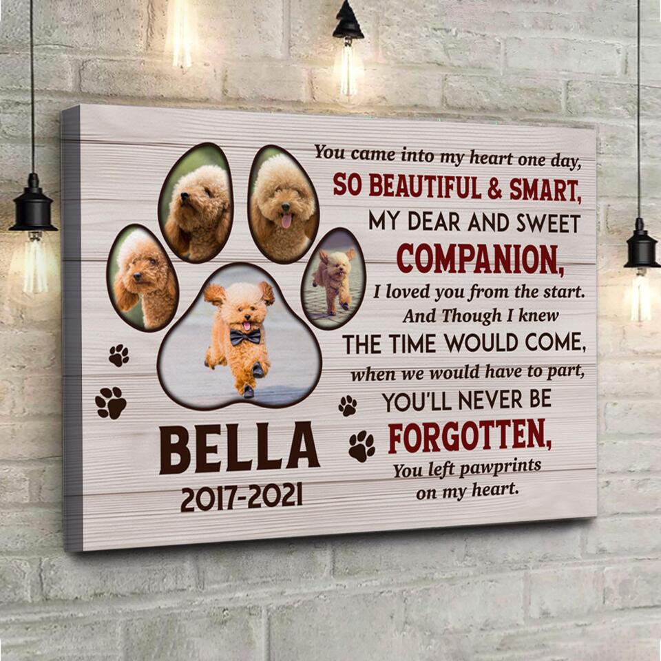 You Came Into My Heart One Day - Personalized Canvas, Pet Memorial Gift, Custom Dog Photo Canvas