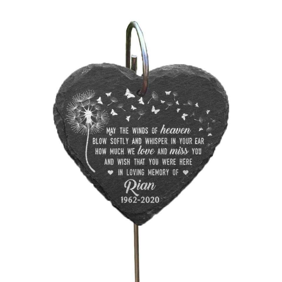 May the Winds of Heaven Blow Softly - Personalized Garden Slate