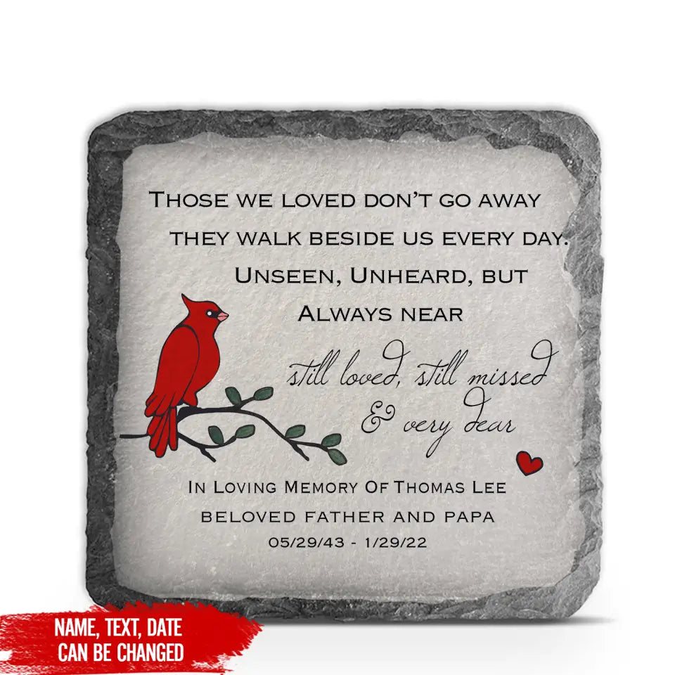 Memorial Stone with Cardinal. PERSONALIZED Memorial Gift for Home or Garden