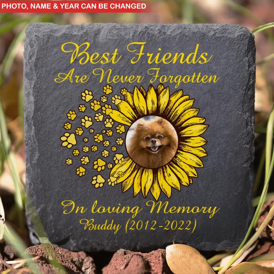 Best Friends Are Never Forgotten, Pet Loss Gift - Personalized Memorial Stone