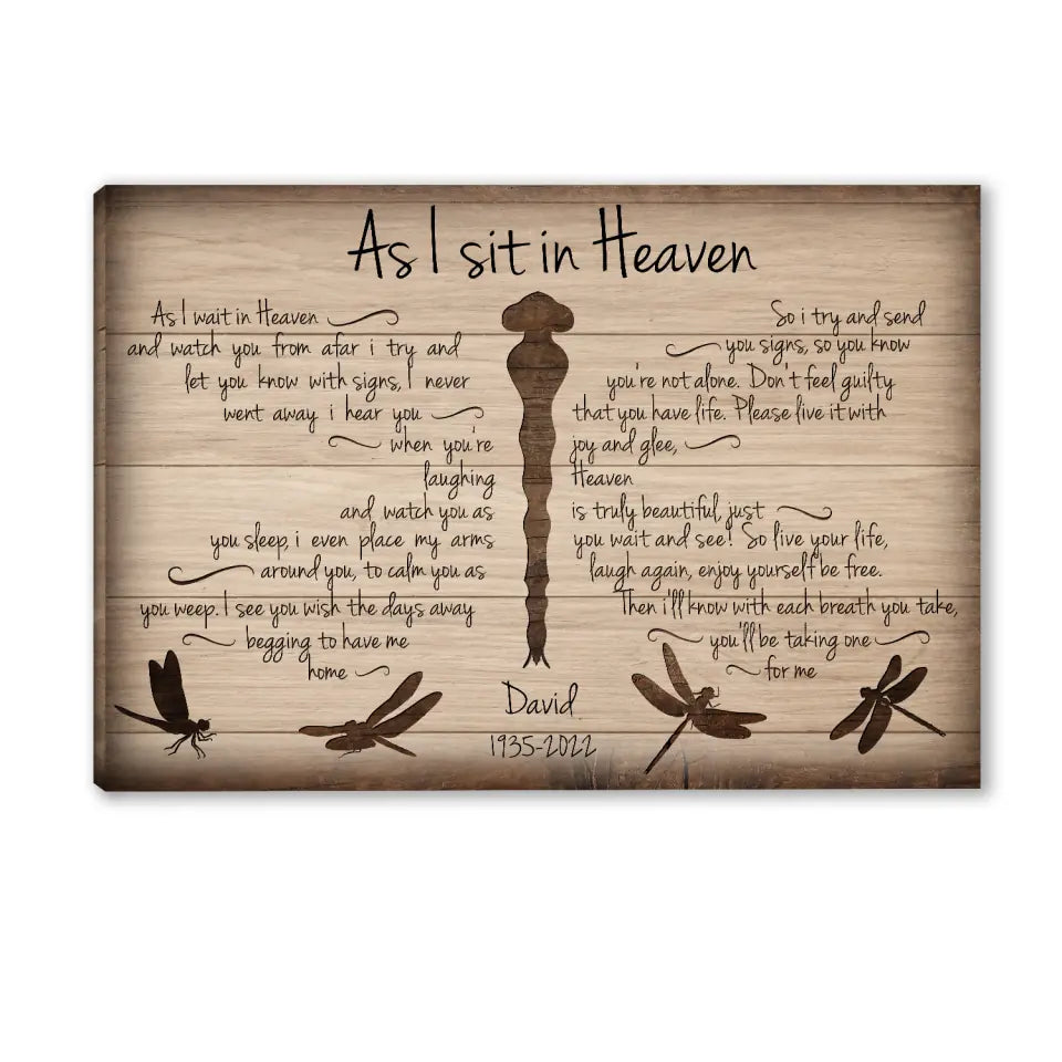 As I Wait In Heaven And Watch You From Afar I Try And Let You Know With Sign - Personalized Canvas