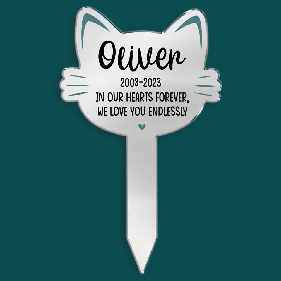 In Memory of Cat Pet Memorial Marker - Personalized Plaque Stake, Gift for Cat Lover