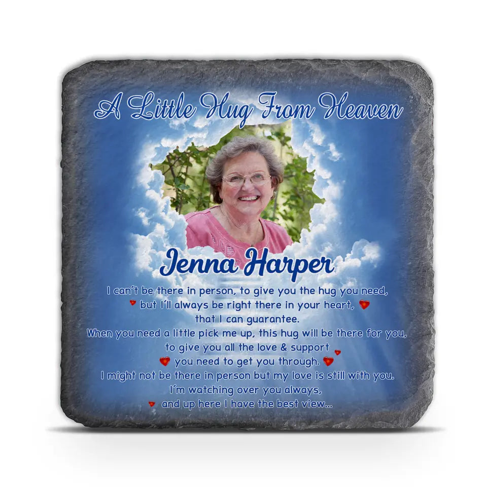 A Little Hug From Heaven -  Personalized Memorial Stone, Memorial Gift
