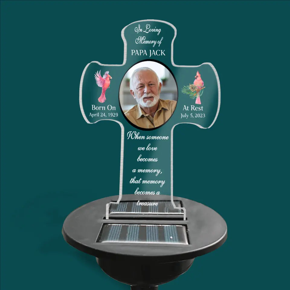 When Someone We Love Becomes A Memory - Personalized Solar Light, Remembrance Gift