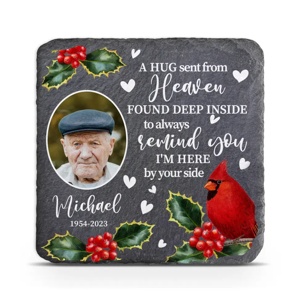 A Hug Sent From Heaven Found Deep Inside - Personalized Memorial Stone, Sympathy Gift Loss Of Loved One