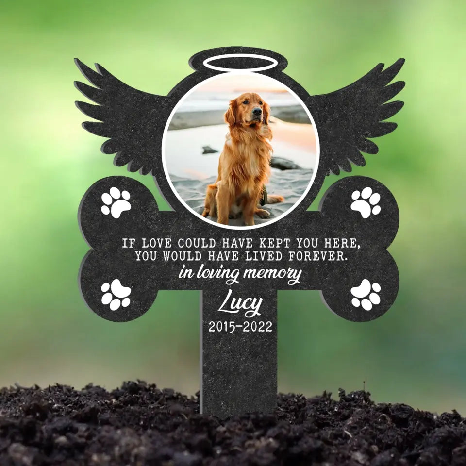 If You Alone Could Have Saved You Angel Wings - Personalized Plaque Stake, Pet Memorial Gift, Loss of Dog Sympathy Gift