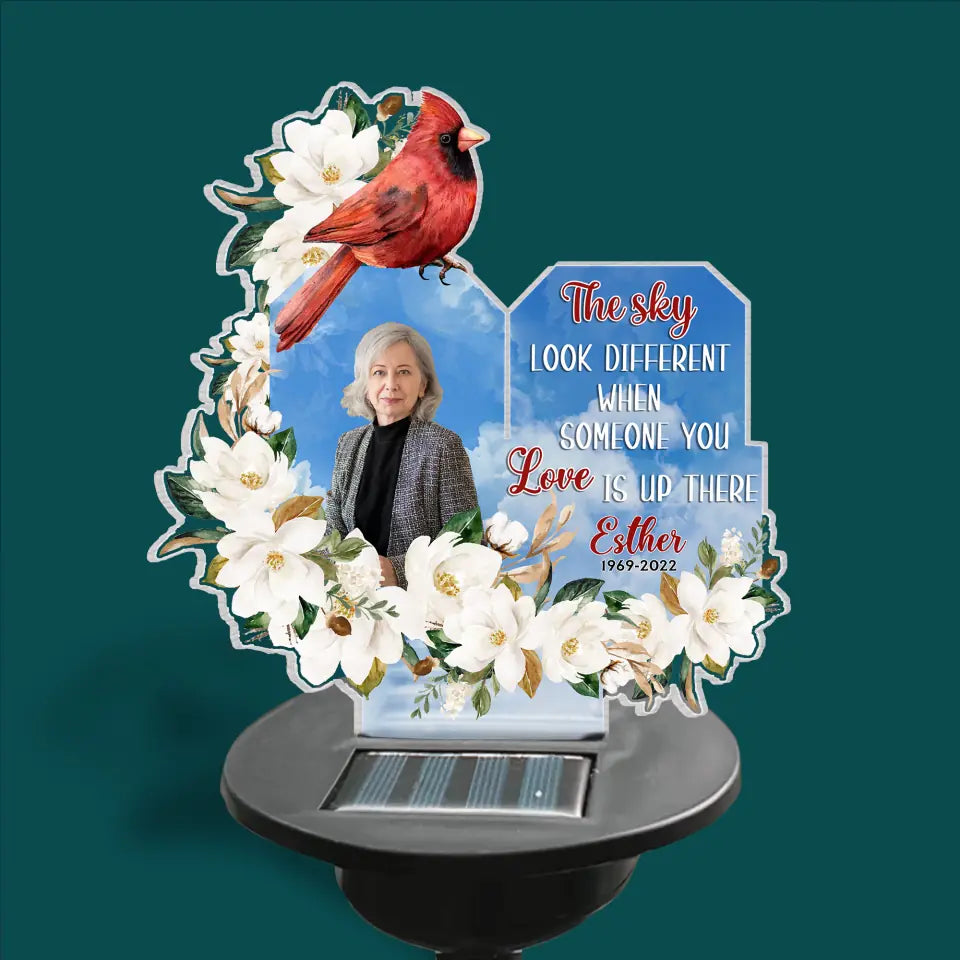 The Sky Looks Different When Someone You Love Is Up There - Personalized Solar Light, Memorial Gift For Loss Of Loved One