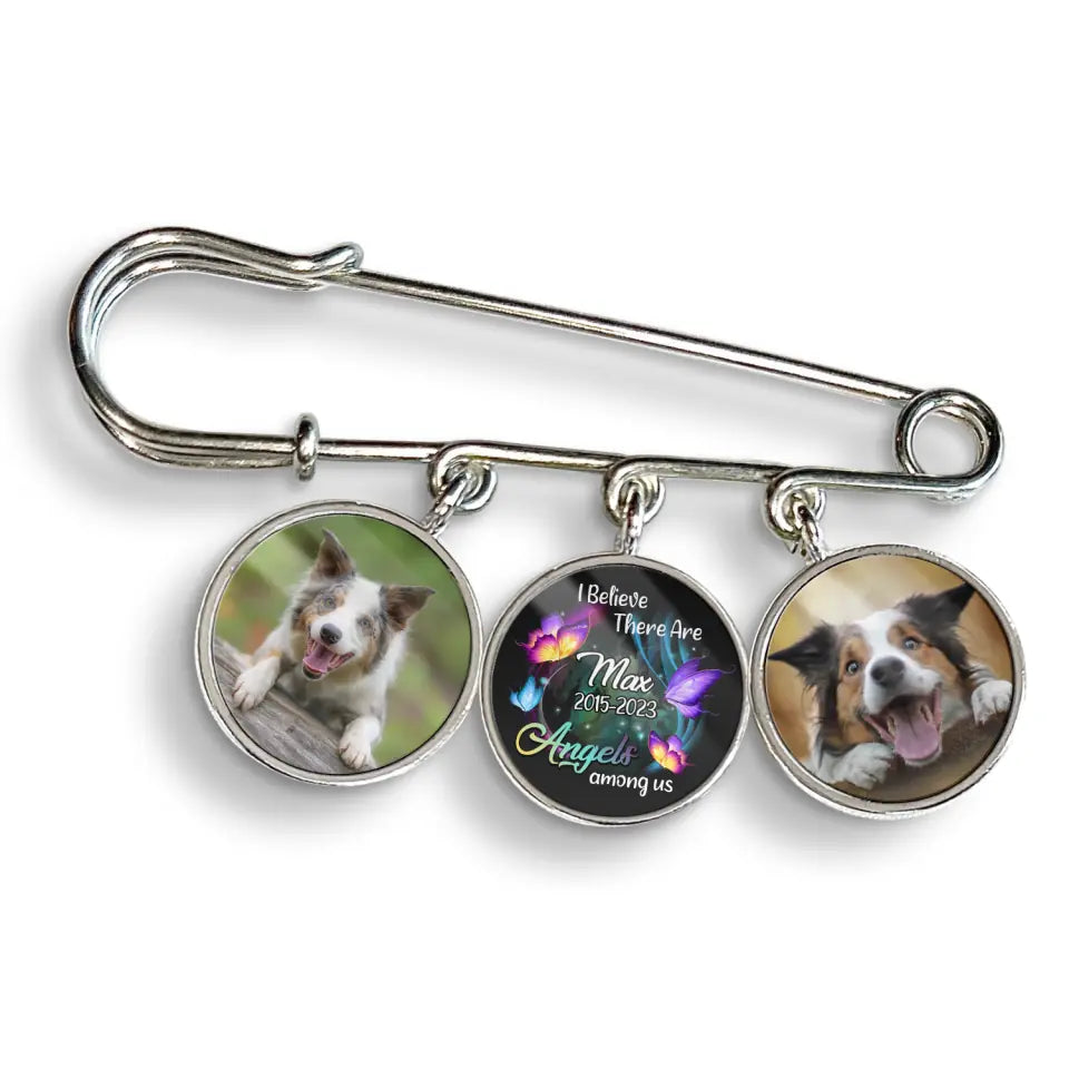 I Believe There Are Angels Among Us - Personalized Lapel Pin, Memorial Gift