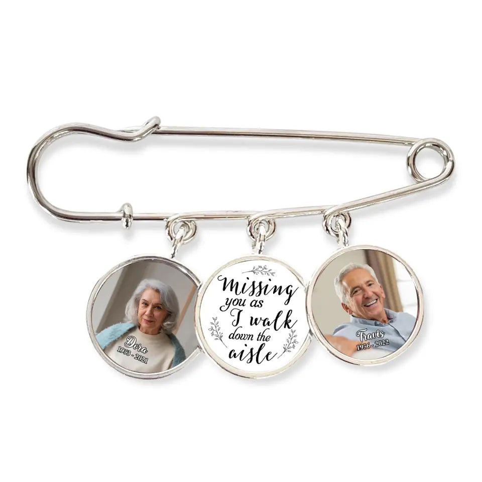 Missing You As I Walk Down The Aisle - Personalized Lapel Pin, Memorial Gift