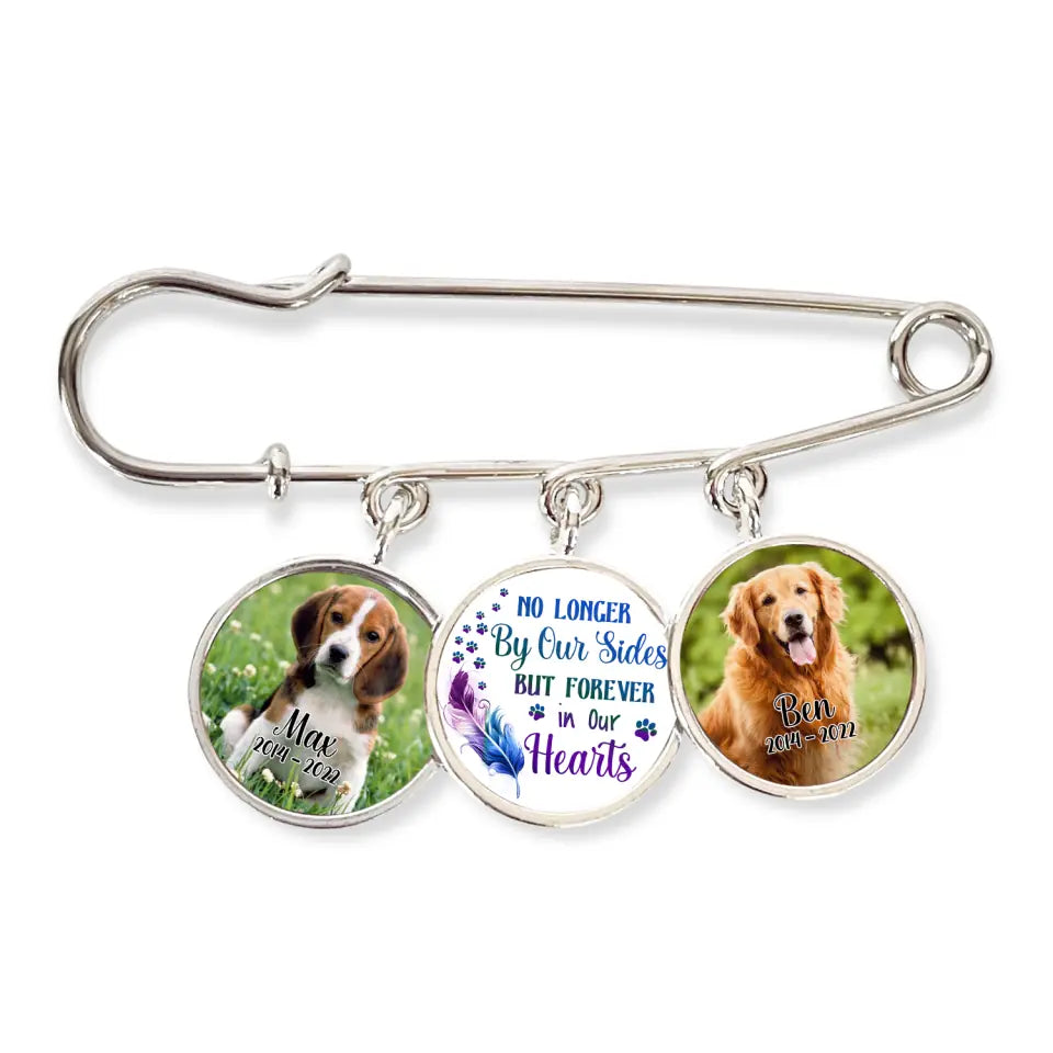 No Longer By Our Sides, Forever in Our Hearts - Personalized Lapel Pin, Gift For Dog Lover
