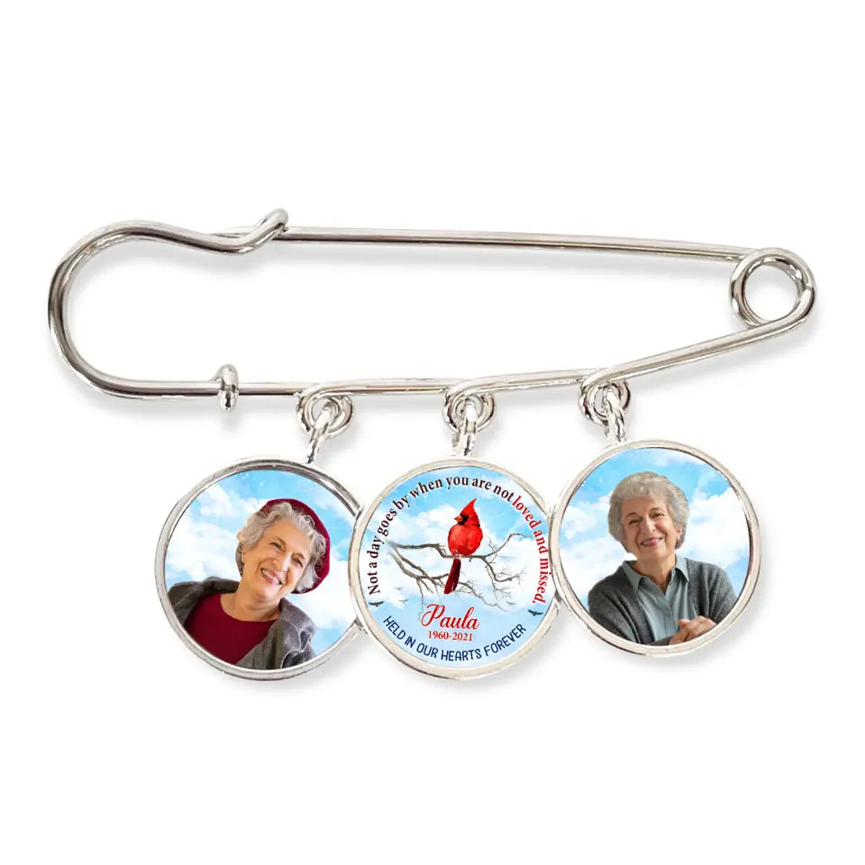 Not A Day Goes By When You Are Not Loved And Missed - Personalized Lapel Pin, Remembrance Gift
