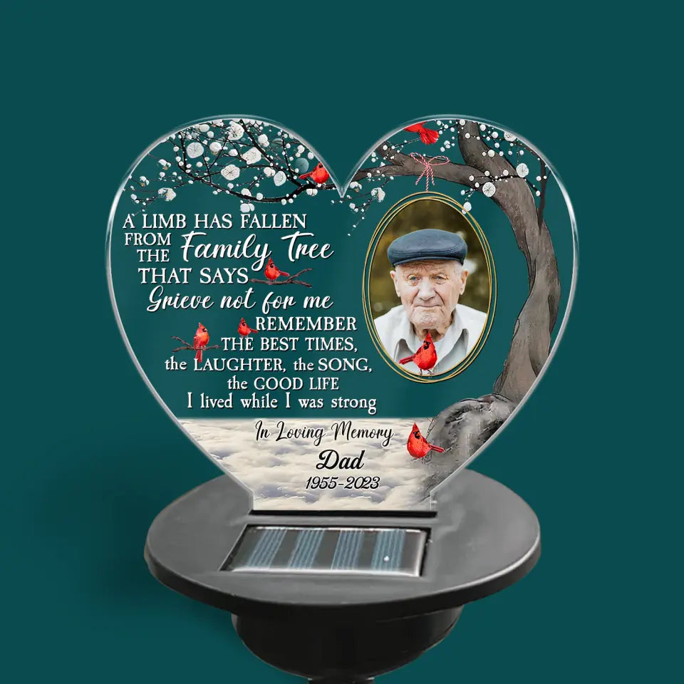 A Limb Has Fallen From The Family Tree - Personalized Solar Light, Memorial Gift