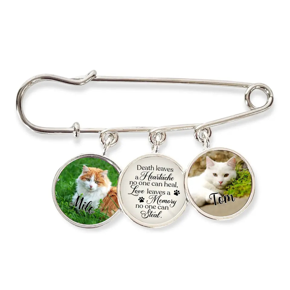 Death Leaves A Heartache No One Can Heal - Personalized Lapel Pin, Memorial Gift