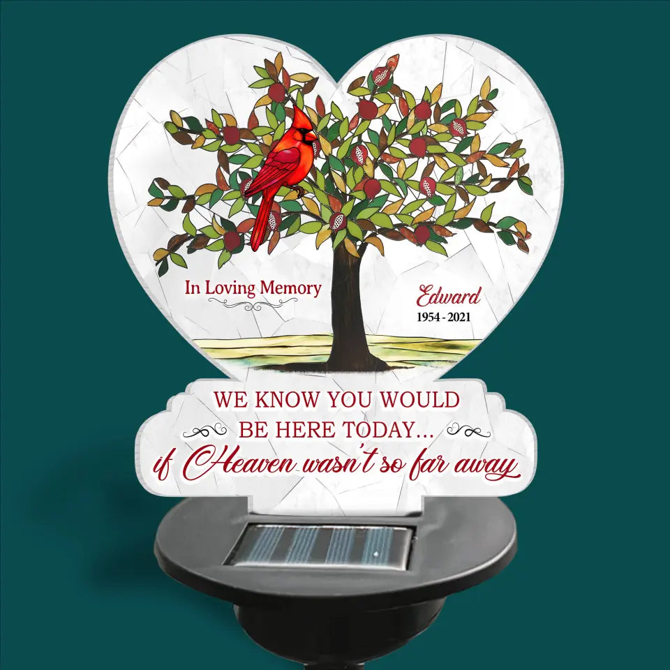 We Know You Would Be Here Today If Heaven Wasn't So Far Away - Personalized Solar Light, Memorial Gift
