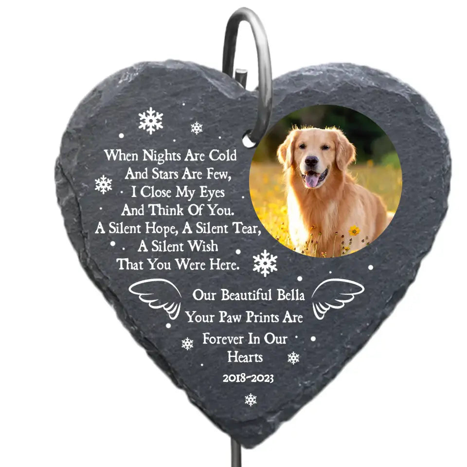 When Nights Are Cold And Stars Are Few, I Close My Eyes And Think Of You - Personalized Garden Slate - GS66