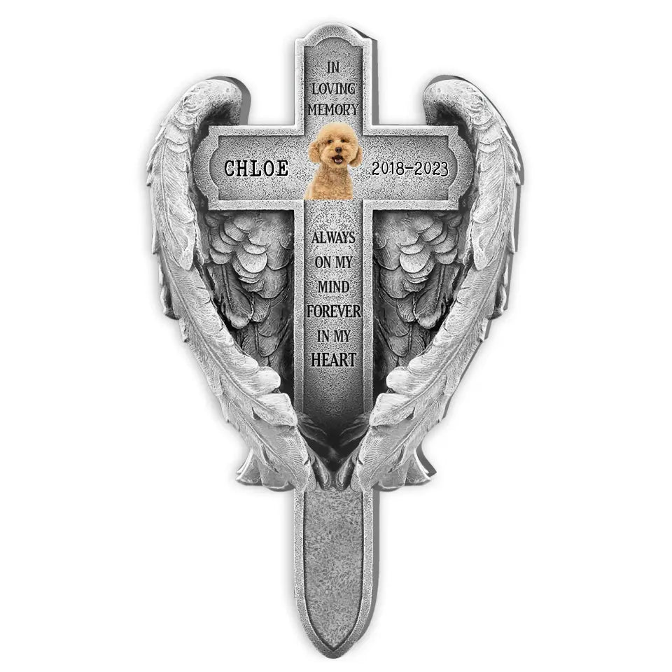 Always On My Mind Forever In My Heart - Personalized Plaque Stake, Pet Loss Gift - PS70