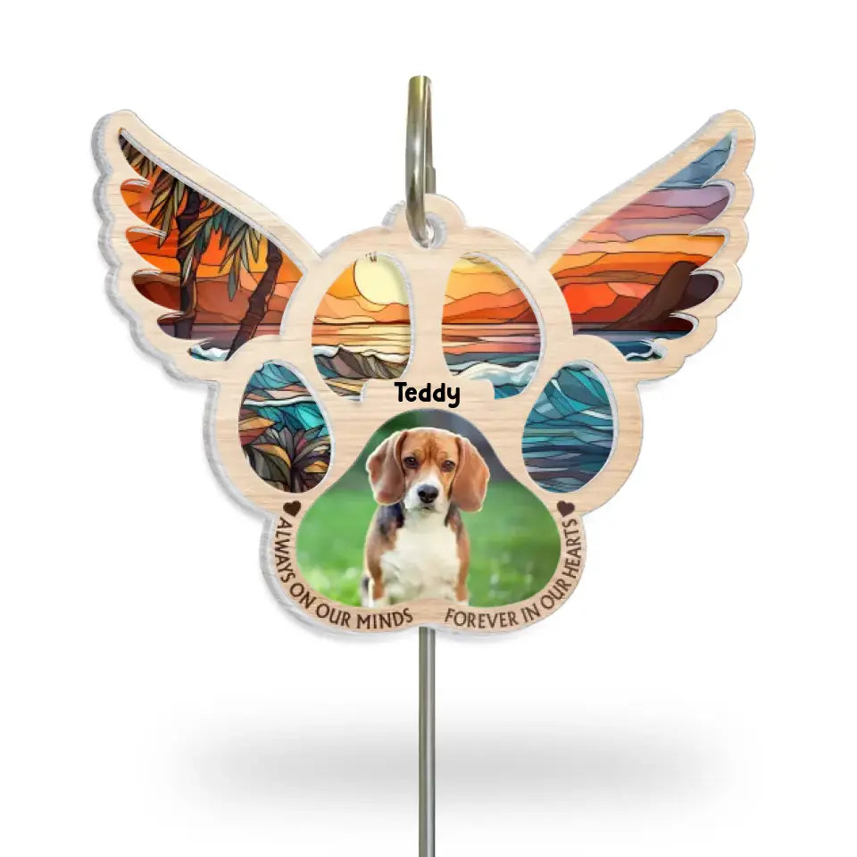 Always On Our Minds Forever In Our Heart  - Personalized Suncatcher Hanging, Gift For Pet Lovers  - SH05