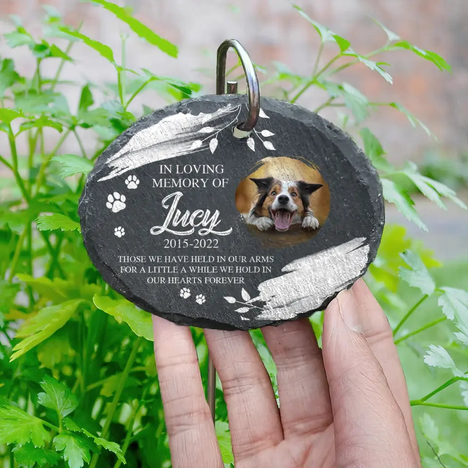 Those We Have Held In Our Arms - Personalized Memorial Garden Slate, Pet Loss Gift - GS70
