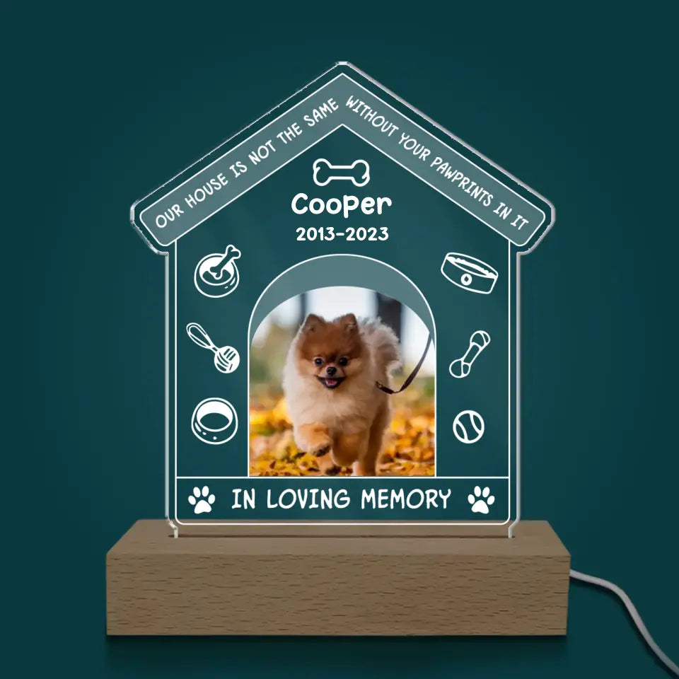 Our House Is Not The Same Without Your Pawprints In It - Personalized Acrylic Night Light - L100
