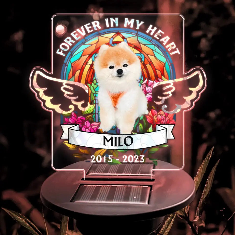 Forever In My Heart - Personalized Solar Light, Pet Loss Gift - SL141