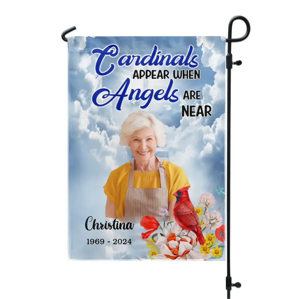 Cardinals Appear When Angels Are Near - Personalized Garden Flag, Memorial Gift - GF162