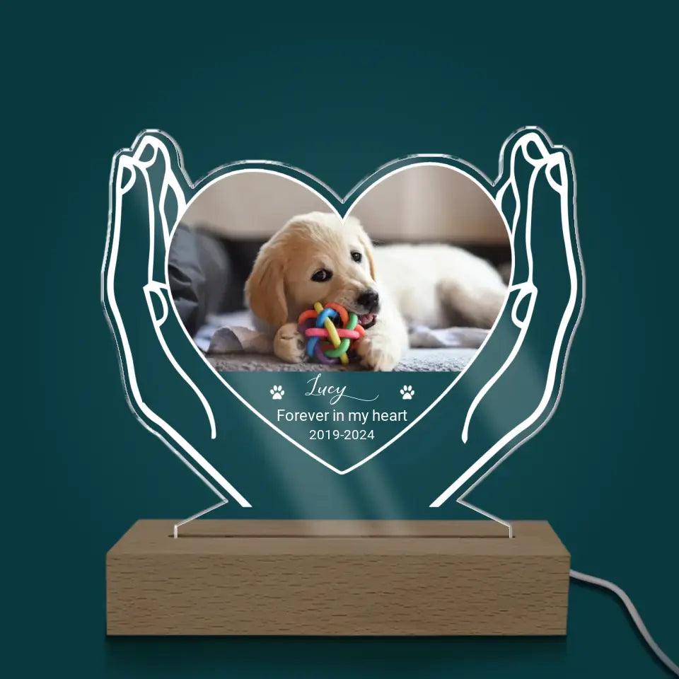Forever Loved - Personalized Acrylic Lamp, Pet Loss Gift, Memorial Gift For Loss Of Pet - L108