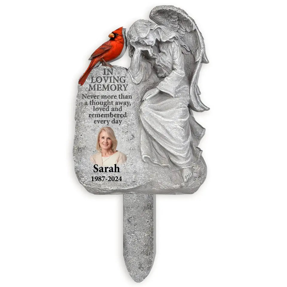 Never More Than A Thought Away, Loved And Remembered Every Day - Personalized Plaque Stake - PS87