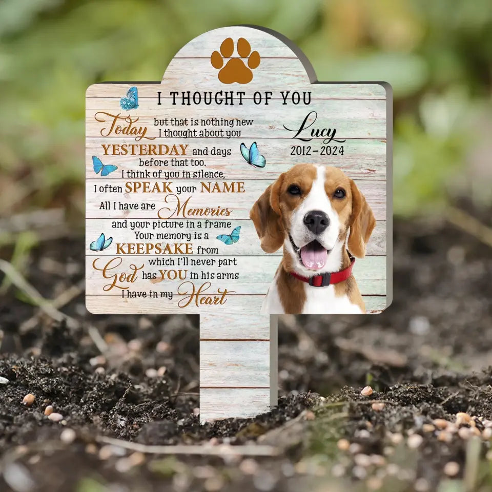 I Thought Of You Today But That Is Nothing New - Personalized Plaque Stake, Memorial Gift For Pet Lover - PS90