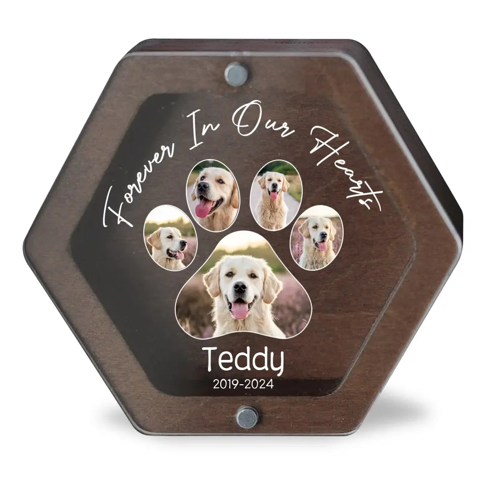 Pet Memorial Gift, Forever In Our Hearts - Personalized Memorial Box, Pet Hair Keepsake - MB04