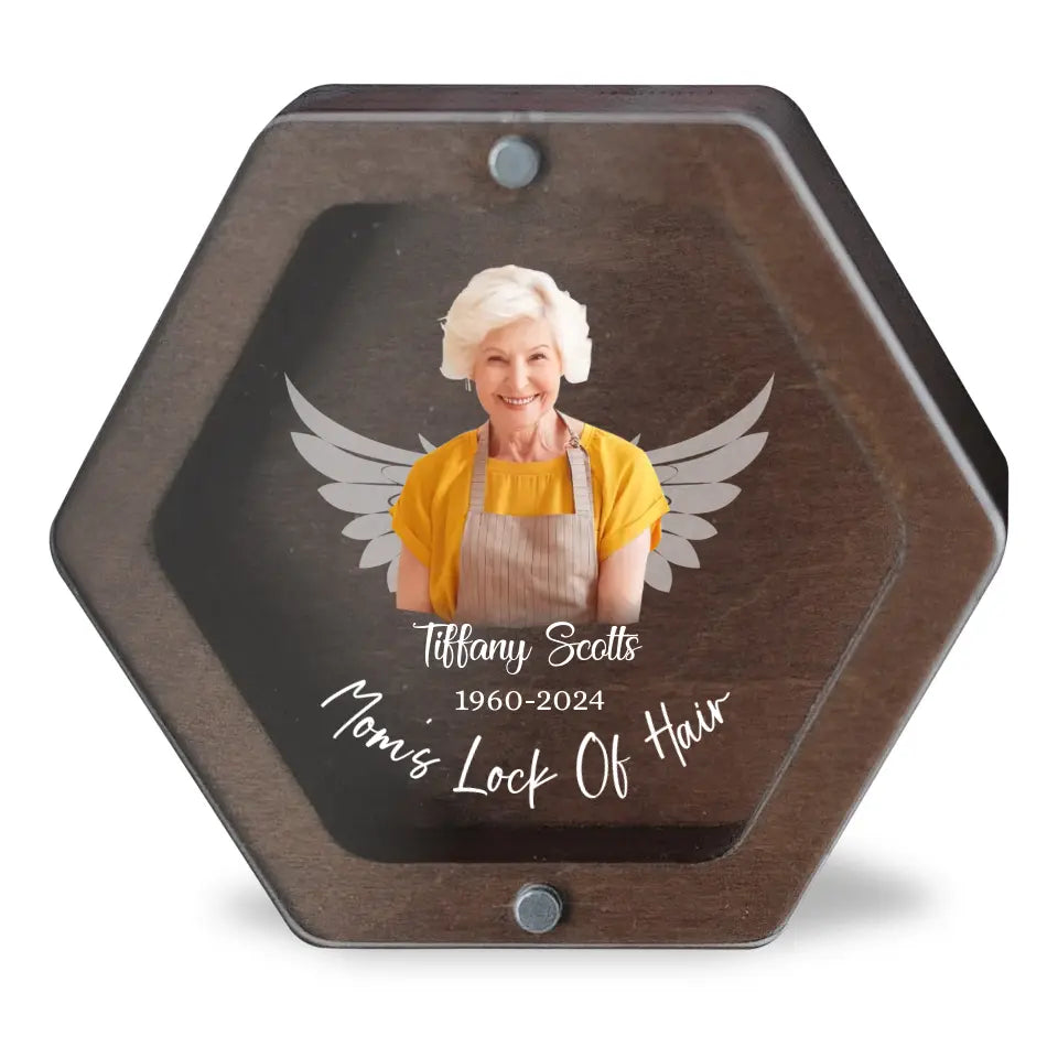 Mom’s Lock Of Hair - Personalized Memorial Box, Memorial Keepsake, Loss Of Loved One - MB05