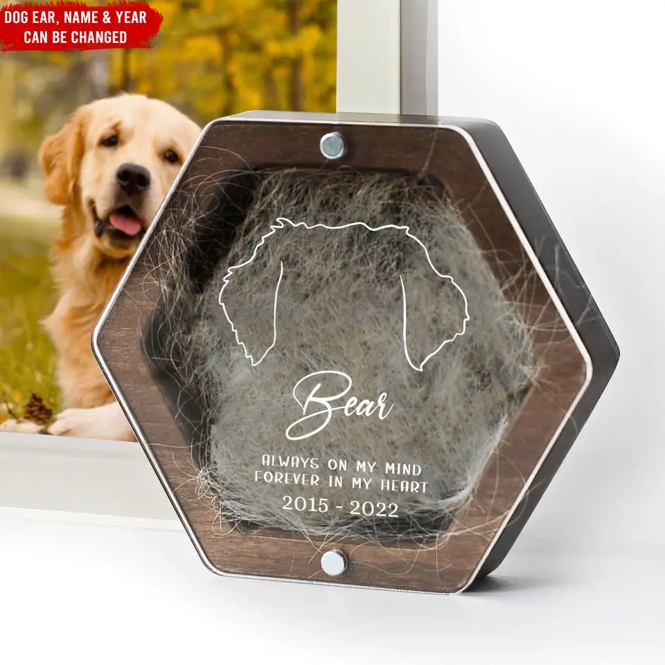 Always On My Mind Forever In My Heart - Personalized Memorial Box, Memorial Gift, Custom Dog Ear Memorial - MB06