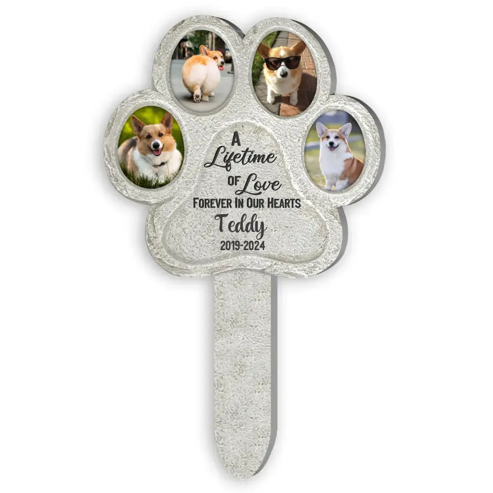 A Lifetime Of Love Forever In Our Hearts - Personalized Plaque Stake, Pet Loss Gift, Memorial Gift For Pet Lovers - PS97