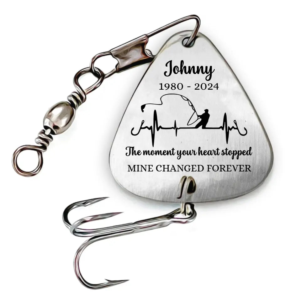 The Moment Your Heart Stopped Mine Changed Forever - Personalized Fishing Lure, Memorial Gift - FL09