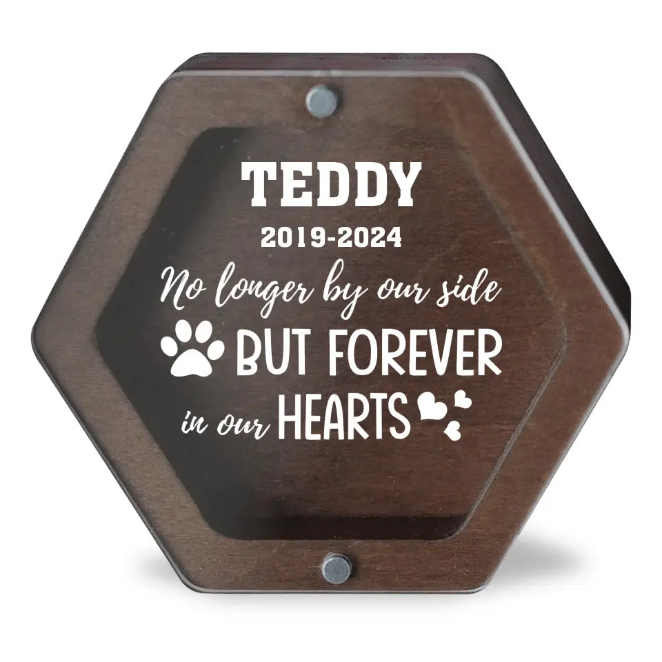 Pet Bereavement Gift, No Longer By Our Side But Forever In Our Hearts - Personalized Memorial Box - MB07