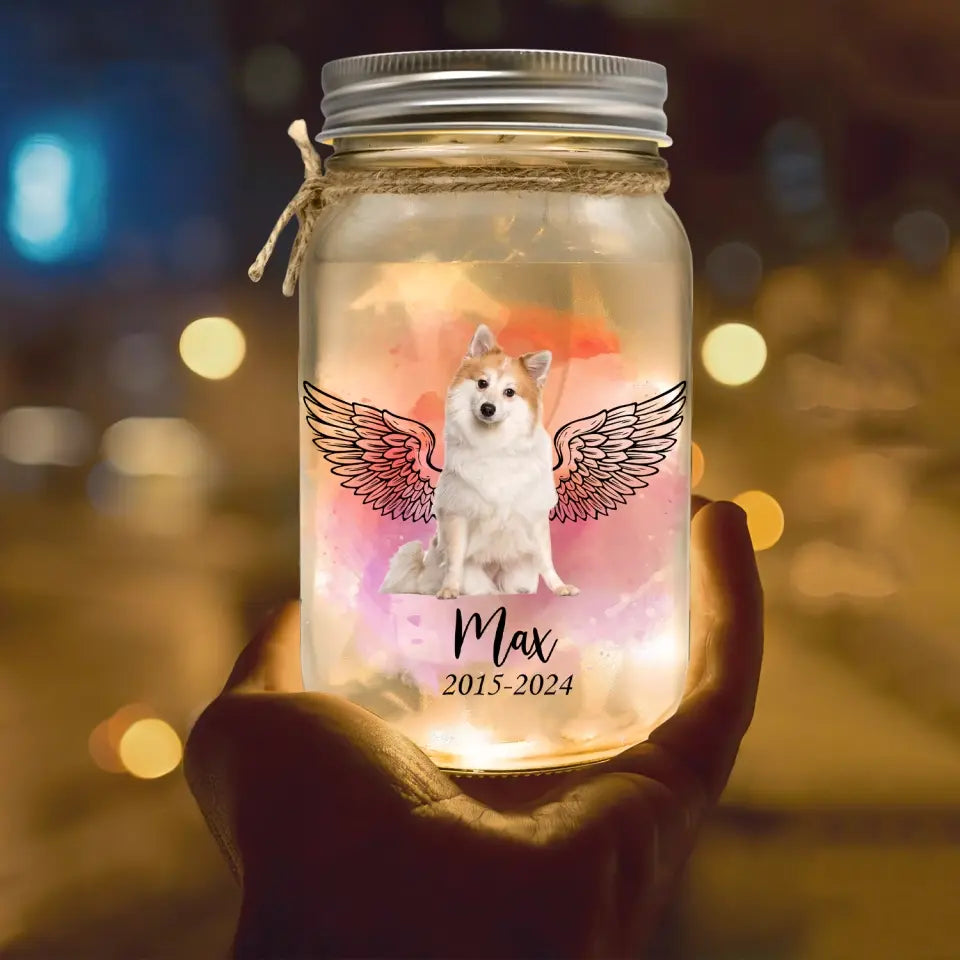 When Tomorrow Stats Without Me - Personalized Mason Jar Light, Gift For Dog Lover - MJL36