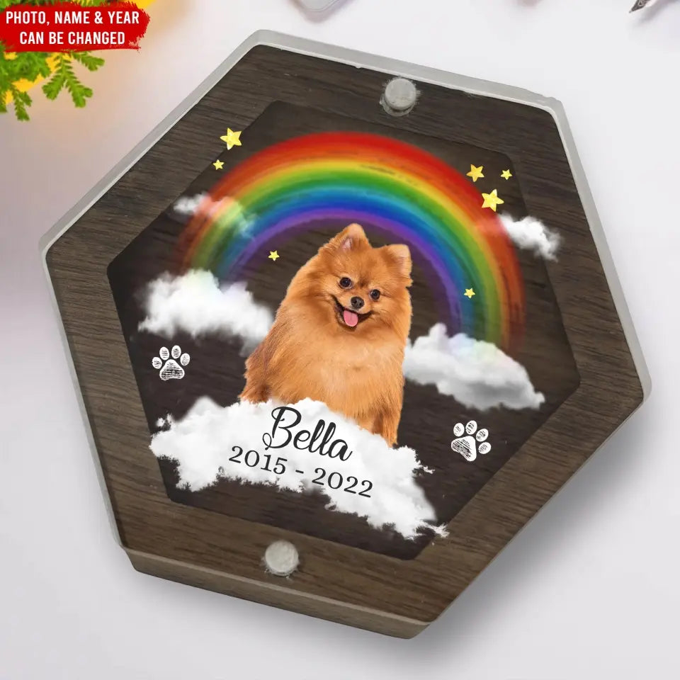 Pet Memorial Rainbow Bridge - Personalized Memorial Box, Keepsake Pet, Gift For Pet Lover - MB16