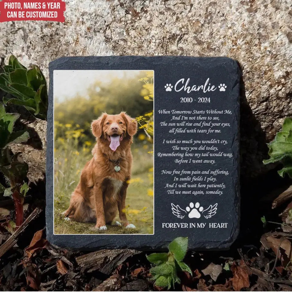 Till We Meet Again Someday - Personalized Memorial Stone, Gift For Pet Loss, Dog Memorial Gift  - MS90