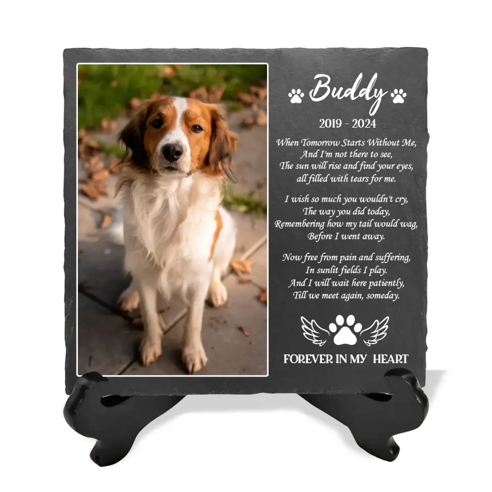 Till We Meet Again Someday - Personalized Memorial Stone, Gift For Pet Loss, Dog Memorial Gift  - MS90