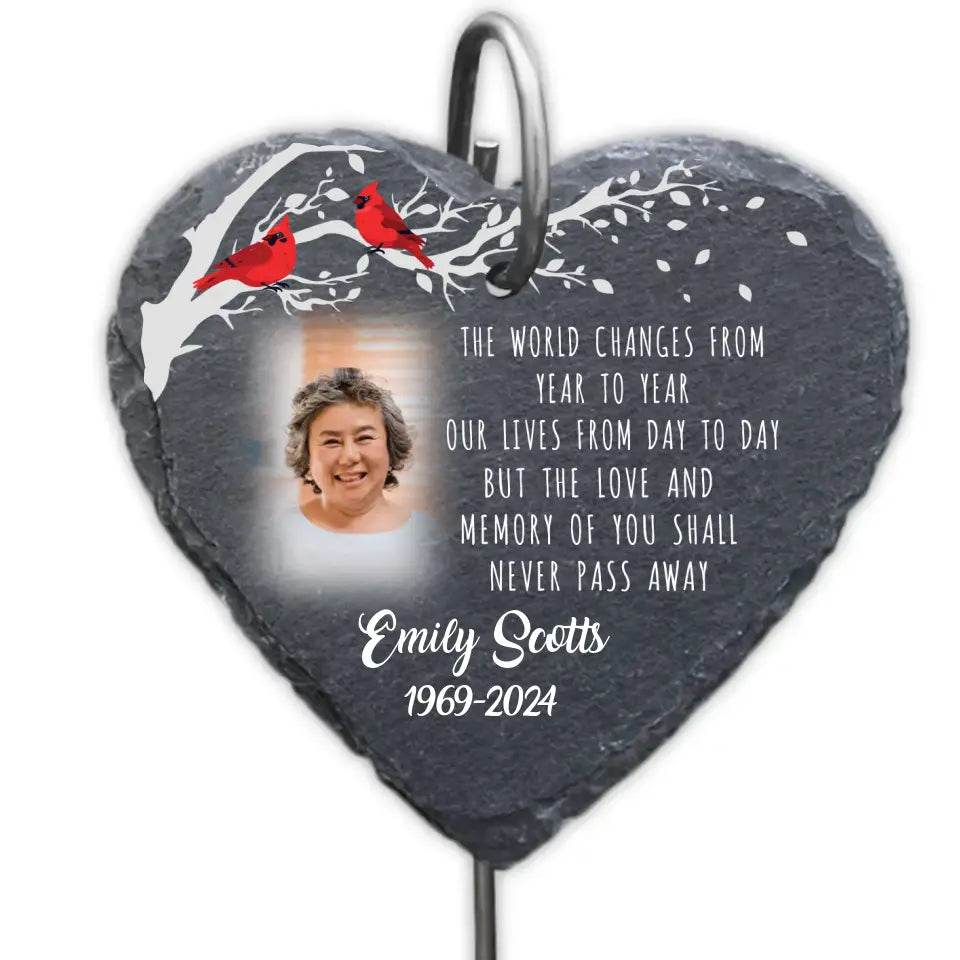 The Love And Memory Of You Shall Never Pass Away - Personalized Slate, Memorial Gift - GS79
