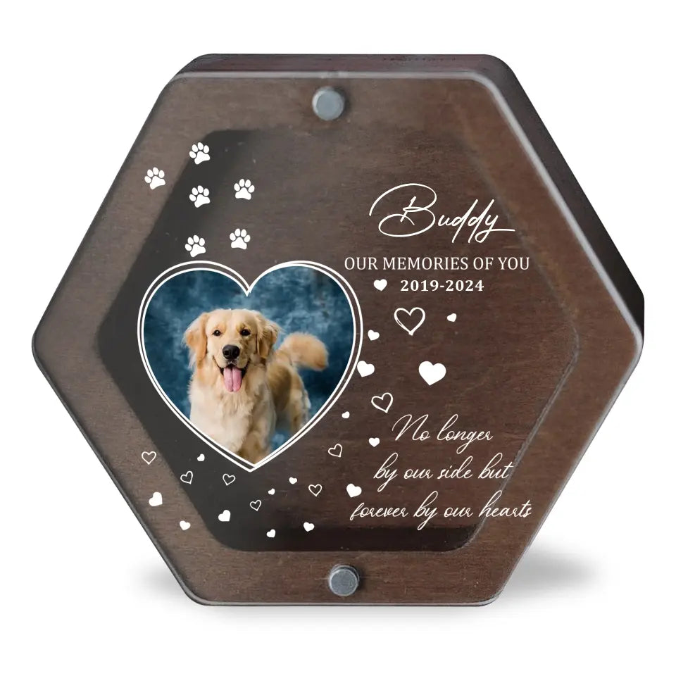 No Longer By My Side But Forever By My Heart - Personalized Memorial Box, Pet Loss Gift - MB21