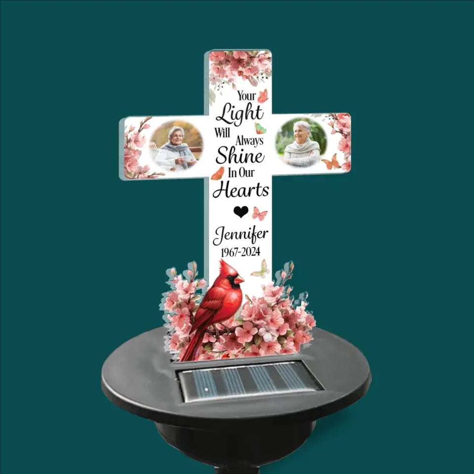 Your Light Will Shine Forever In Our Hearts - Personalized Solar Light, Memorial Gift - SL161