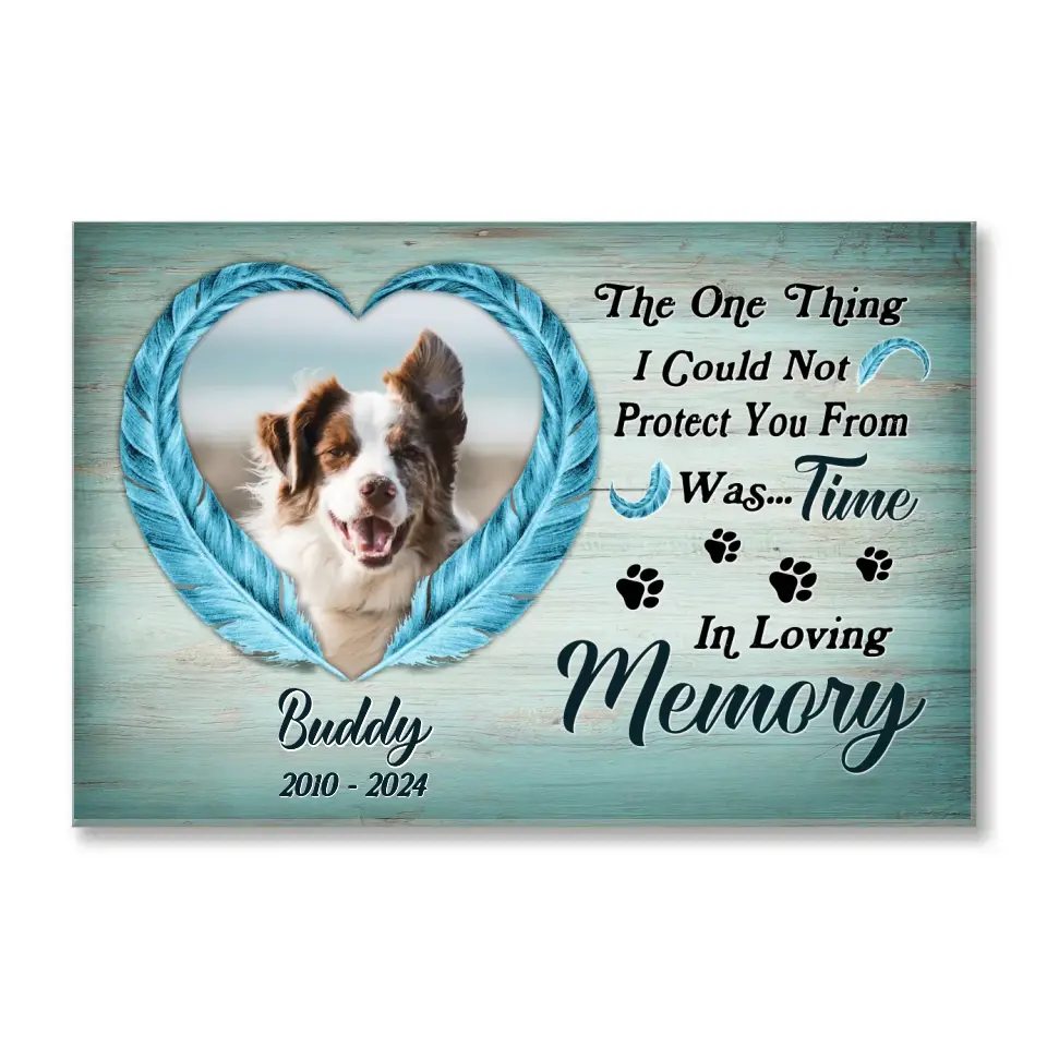 The One Thing I Could Not Protect You From Was Time - Personalized Canvas, Memorial Gifts - CA119
