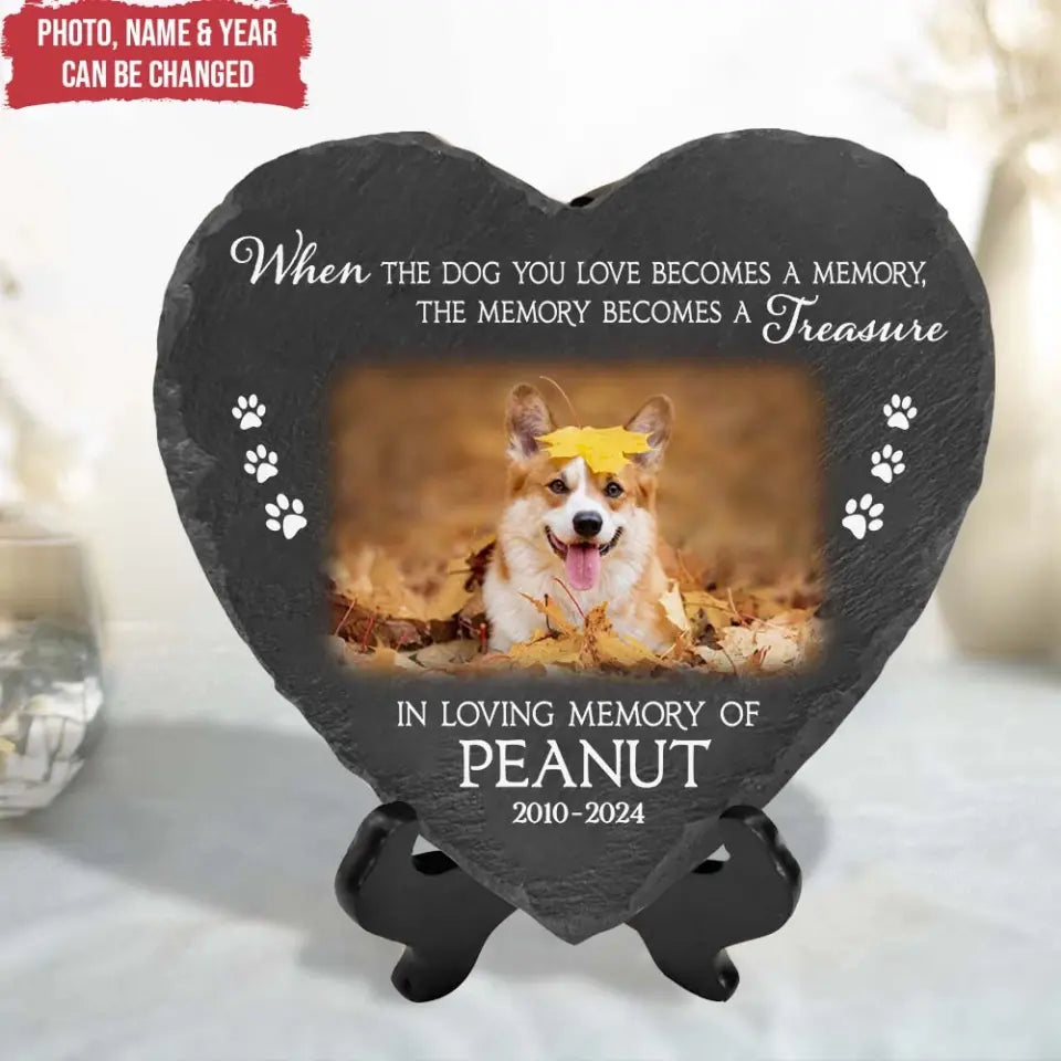 When The Dog You Love Becomes A Memory - Personalized Stone, Memorial Gift - MS99
