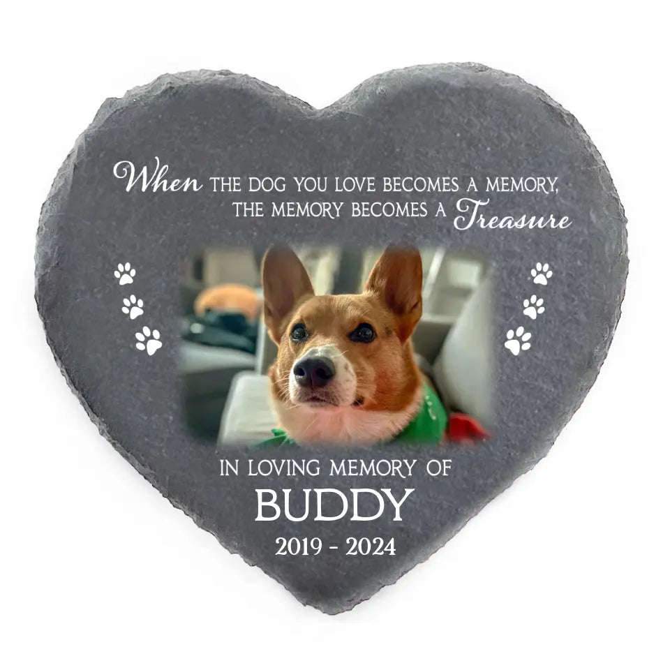 When The Dog You Love Becomes A Memory - Personalized Stone, Memorial Gift - MS99